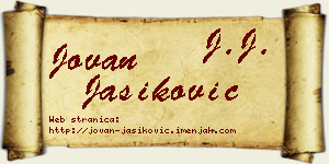 Jovan Jasiković vizit kartica